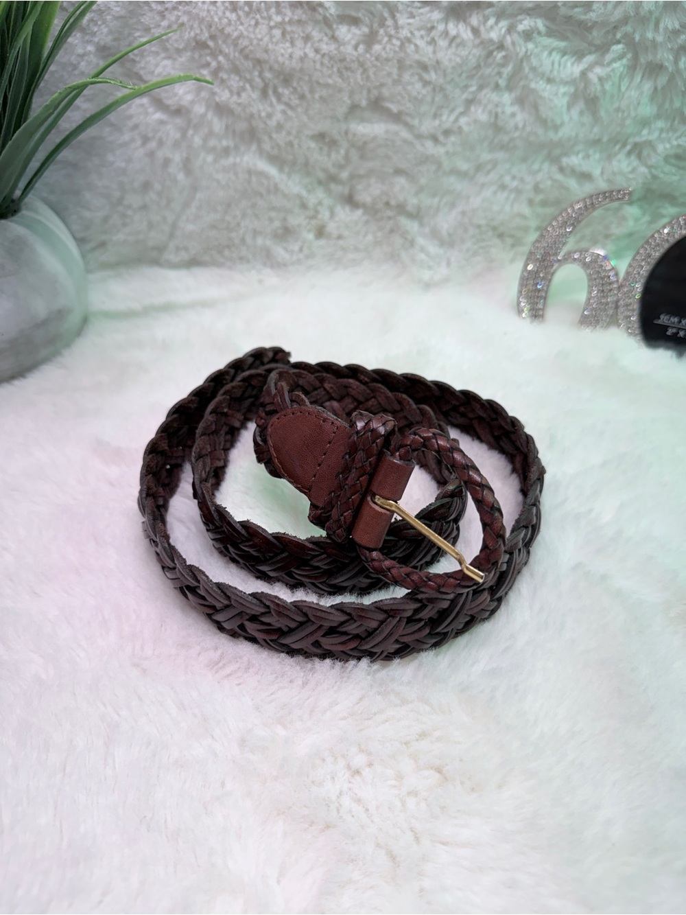 Braided Leather Belt in Dark Brown Western Coastal Cowgirl Style 🔥